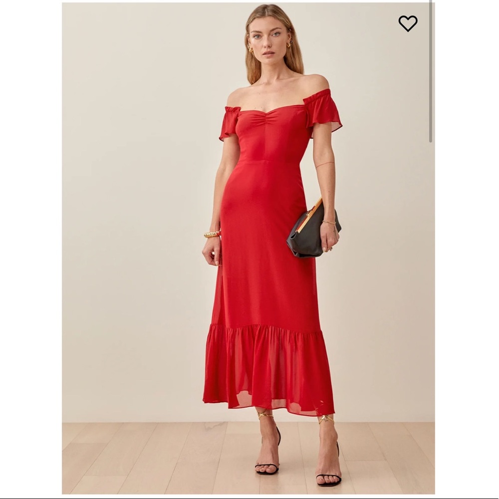 Reformation Butterfly Dress in Cherry Red NWT